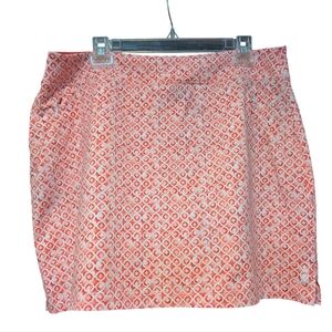 Tommy Bahama Island Zone Skort Zip Pockets Stretch White And Pink Sz L